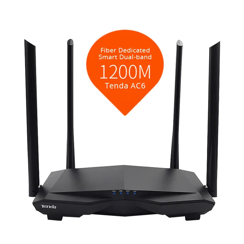 Tenda AC6 AC1200Mbps Беспроводной Wi Fi маршрутизатор 1WAN + 3LAN порты 4 * 6dBi с высоким