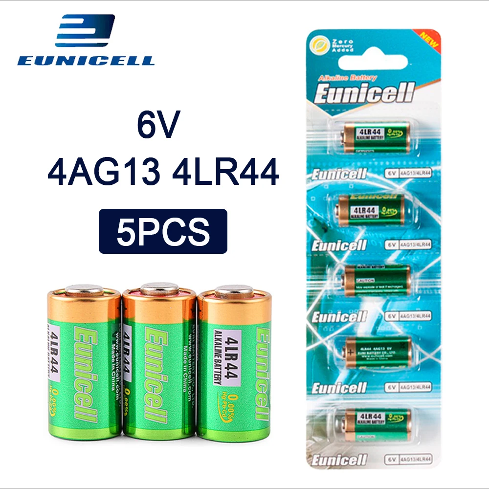 

5pcs=1 Card 6V 145mAh 4LR44 Alkaline battery for Cells Car Remote Watch A544V 4034PX PX28A L1325 544 4A76 4AG13 Dry Batteries