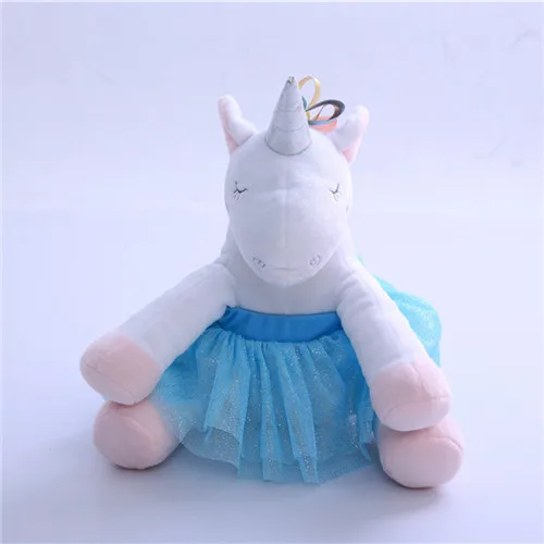 Синий 30cm 1pc Kawaii Ballet Unicorn Stuffed Plush Doll Baby Lovely Unicorn Animal Soft Cotton Plush Toys Kids Cute High Quality Gifts - Цвет: Синий