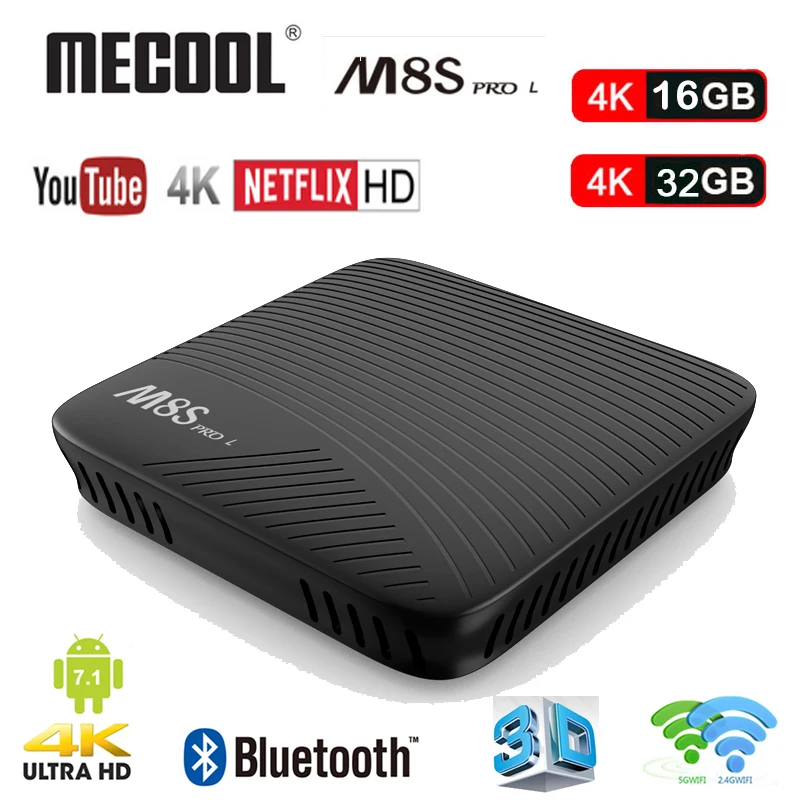 MECOOL M8S PRO L Android 7 1 Amlogic S912 tv BOX 4K 3GB 16 GB/32 GB Медиаплеер HD 2 4G/5G wifi Bluetooth медиаплеер