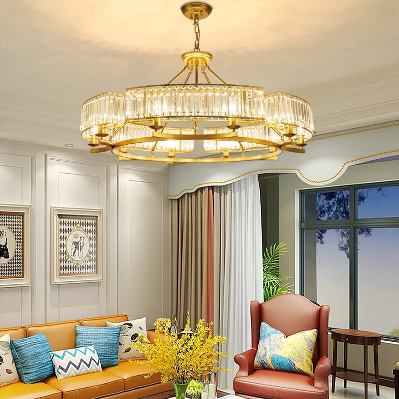 TRAZOS Позолоченный Хрустальный подвесной светильник K9 хрустальный декоративный