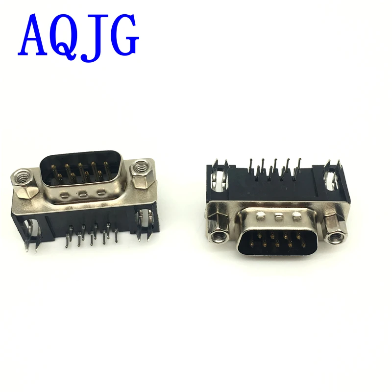 100 шт. DB9 Женский Мужской PCB крепление D Sub 9 pin разъем RS232 90 градусов изогнутая игла DR9