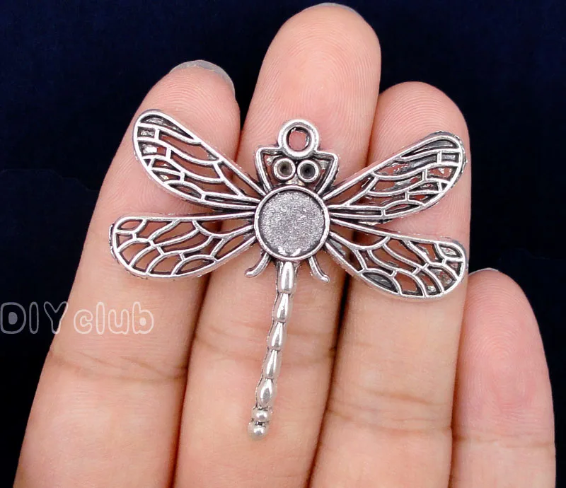 

25pcs-Antique Tibetan Silver Dragonfly Charms Pendant 46x42mm