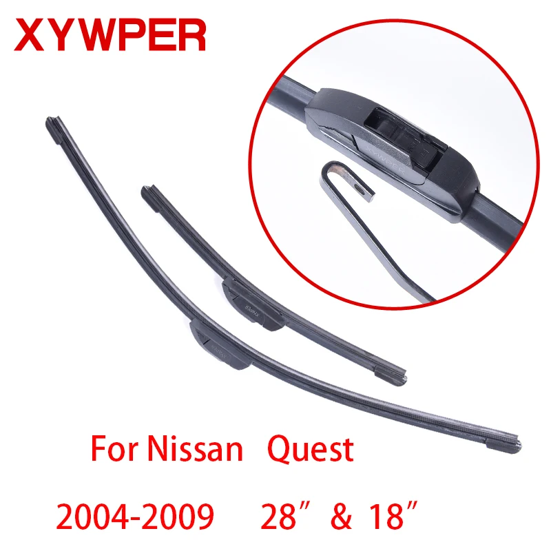 

XYWPER щетки стеклоочистителя для Nissan Quest 2004 2005 2006 2007 2008-2009 28 и 18 дюймов, автомобильные аксессуары, мягкие резиновые стеклоочистители для автомо...