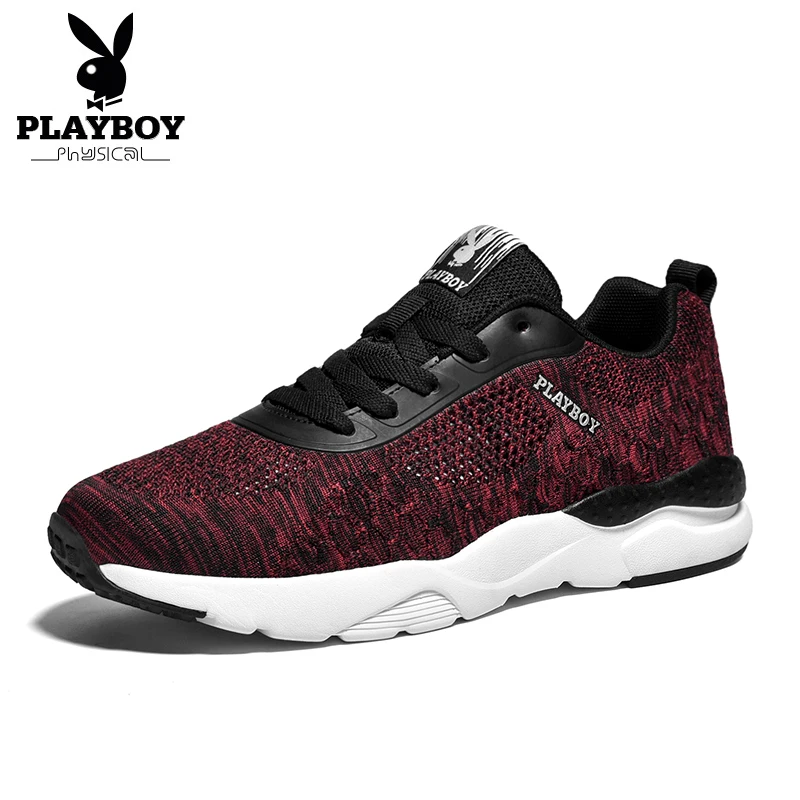 

PLAYBOY 2019 New Men Casual Shoes Breathable Lace-Up Walking Shoes Tenis Lightweight Comfortable Mesh Men Sneakers Shoes