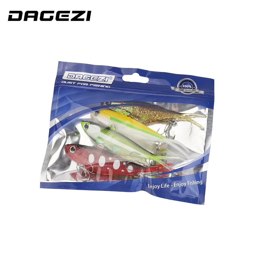 DAGEZI 4 шт./лот Мягкая приманка 9 5 см/20 г воблеры искусственная Силиконовые