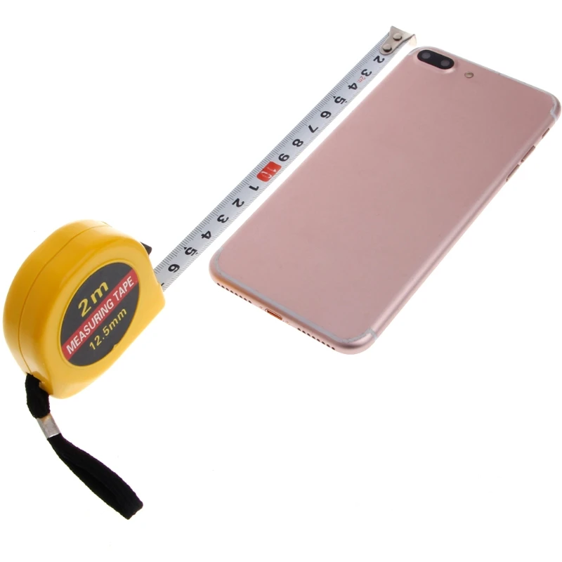 Mini 2m Retractable Tape Measure Ruler Tool Builders Home DIY Garage Yellow | Инструменты