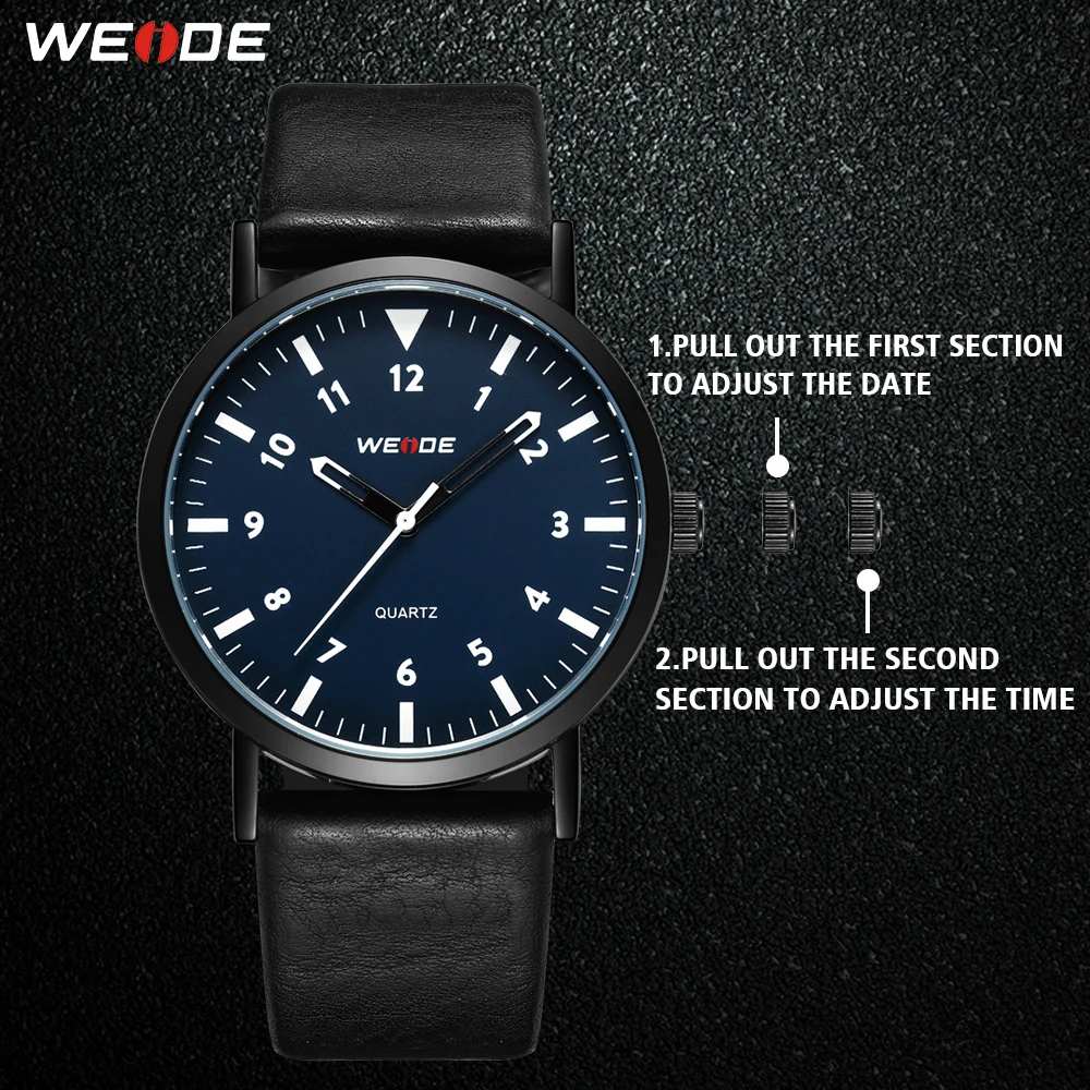 WEIDE наручные часы кожаные аналоговые кварцевые мужские роскошные спортивные