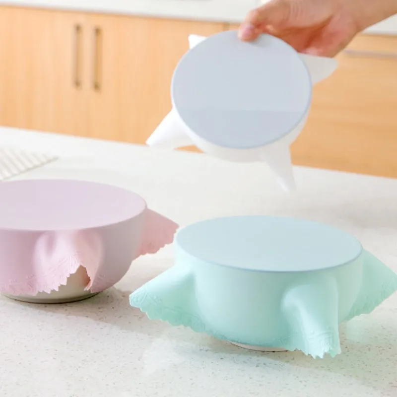 

1Pcs/set Food Fresh Keeping Wrap Kitchen Tools Reusable Silicone Food Wraps Seal Vacuum Cover Stretch Lid Kitchen Accessories