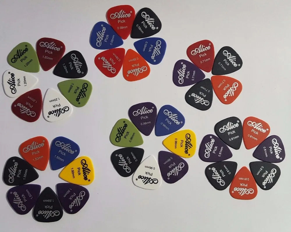 

Alice Smooth ABS Guitar Picks Plectrum, Gauge 0.58mm/0.71mm/0.81mm/0.96mm/1.20mm/1.50mm