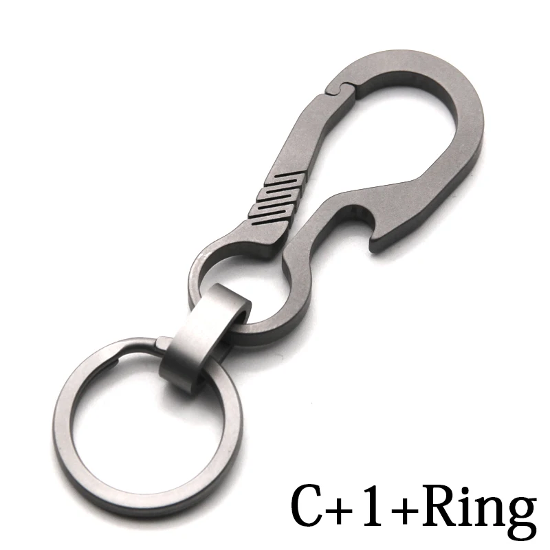 C1Ring Брелок из настоящего титанового сплава для мужчин EDC, легкий титановый брелок с подвеской, брелки для ключей, инструмент Quickdraw, креативный брелок - Цвет: C1Ring