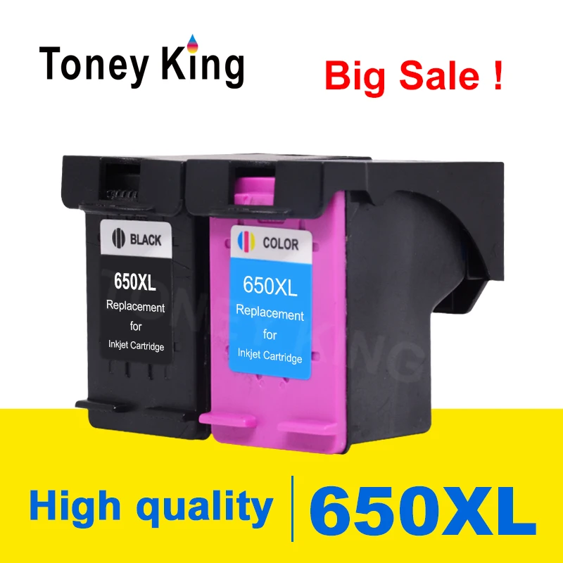 

Toney King 650XL Compatible Ink Cartridge Replacement for HP 650 XL for HP Deskjet 1015 1515 2515 2545 2645 3515 3545 4515 4645