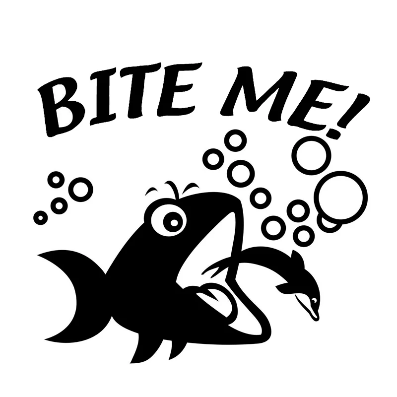 

30cm Bite Me Fashion Fish Stickers Decals Car-Styling Vinyl Decor