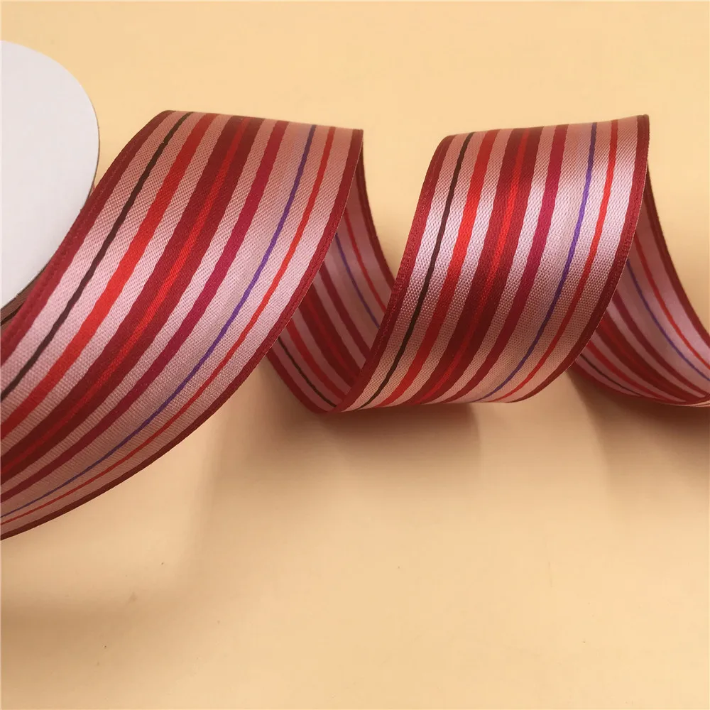 

38MM X 25yards Red Satin Stripes Wired Edge Ribbon For DIY Bows Crafts Gift Wrapping Christmas Decoration N1200