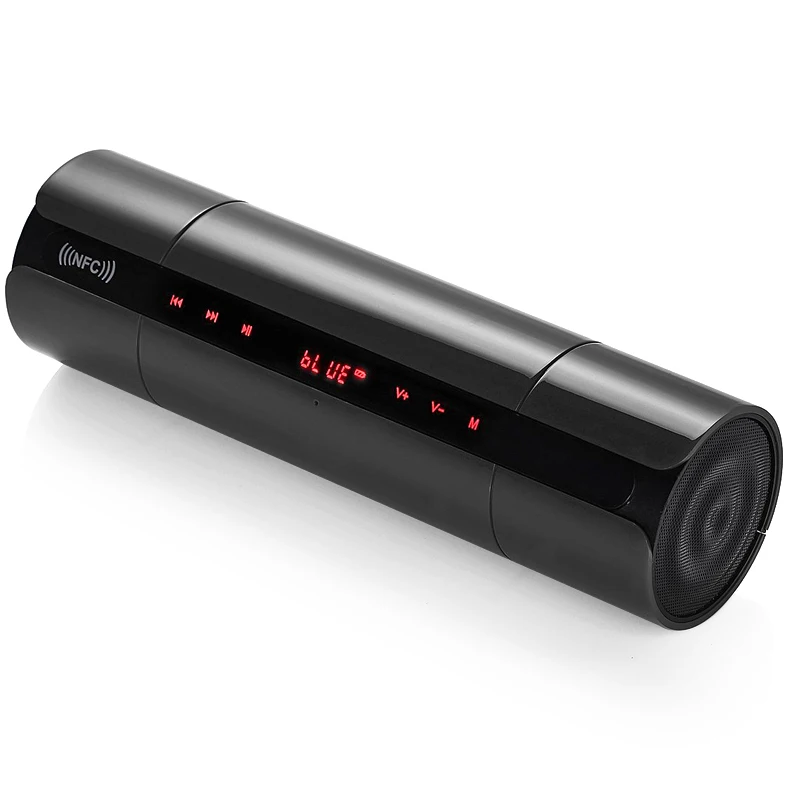 Черный KR8800 сенсорный экран супер бас стерео USB NFC Беспроводной Bluetooth динамик с микрофоном, fm-радио, TF слот для карты - Цвет: Черный
