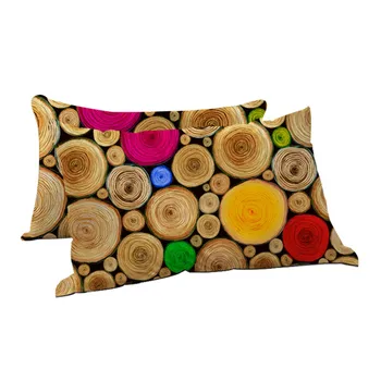 BlessLiving 3D Annual Ring Sleeping Pillow Five Colors Tree Rings Down Alternative Pillow Nature Textured Country Bedding 1pc 5