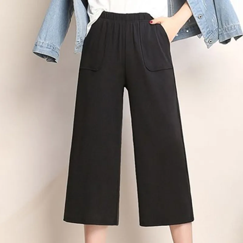 Женские широкие брюки seven свободные тонкие прямые в Корейском стиле на весну 2018 |