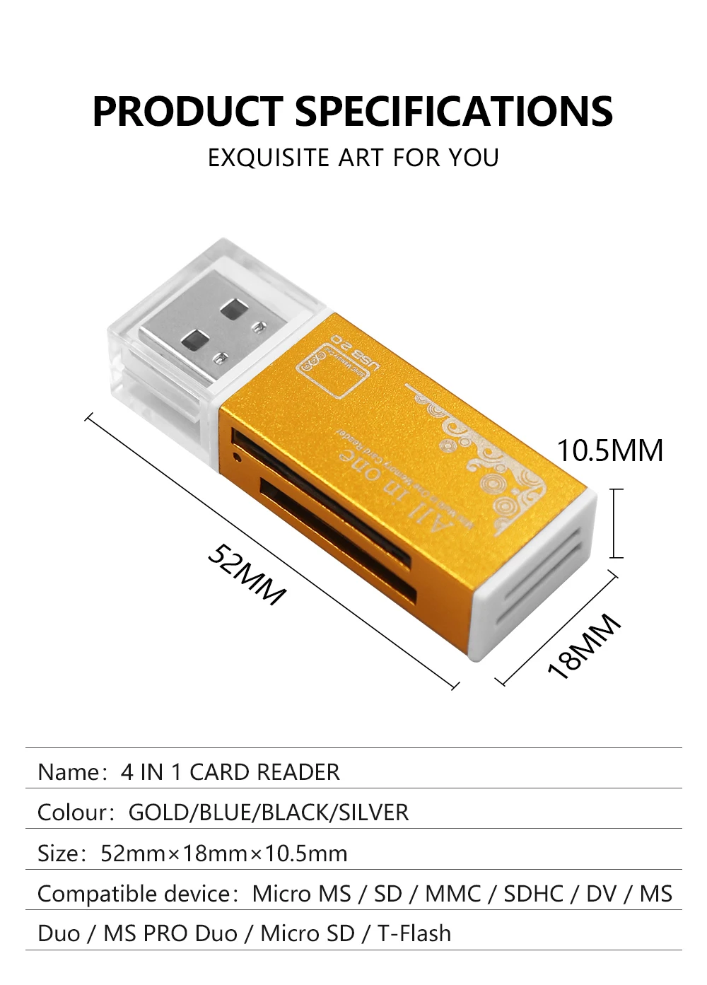 Мульти в 1 красочная карта памяти SD ридер для Memory Stick Pro Duo Micro SD, TF, M2, MMC, SDHC Флешка картридер