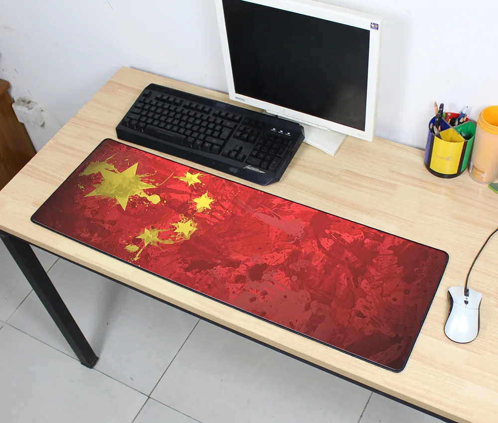 Закрытая край Винтаж игровой Мышь коврик Обычная продлить UKUSKorea флаг настольной