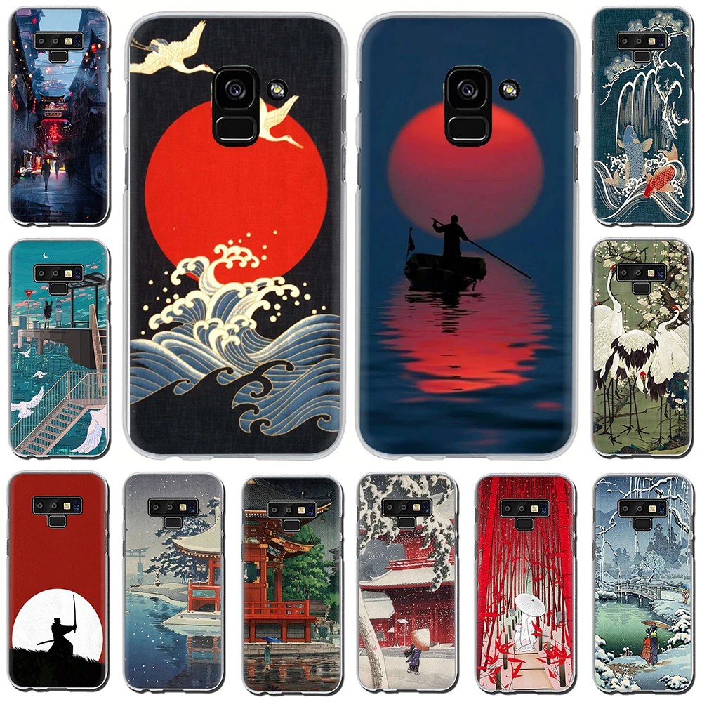 Жесткий чехол Ukiyo e в японском стиле для Samsung Galaxy A3 A5 2016 2017 A7 A8 A9 2018 A 10 30 40 50