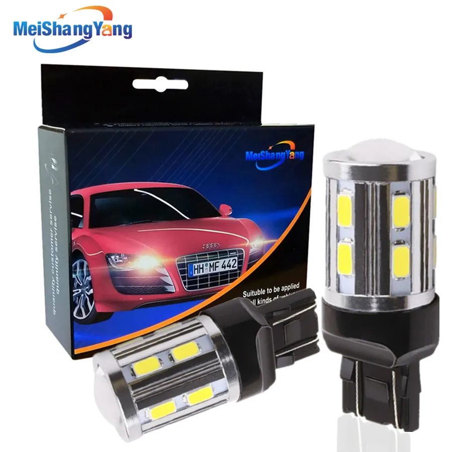 

2PCS T20 W21 5W 7443 LED White Cree Chip 12SMD 5730 Auto Brake Lights Reversing Lamp Bulb Car 7440 W21W Led Bulbs DRL 12V