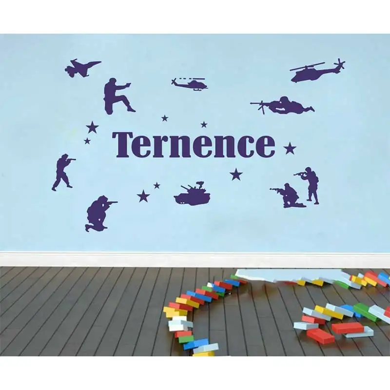 DIY пользовательские персональное имя армейские солдаты военные настенные