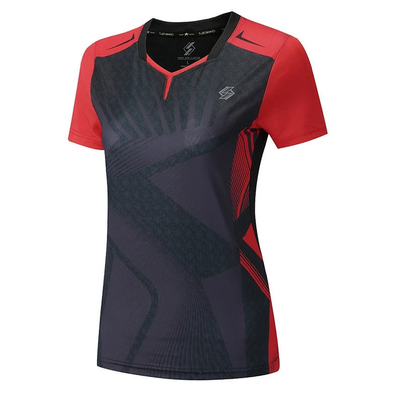 Woman 1 shirt Новинка, рубашка для бадминтона, спортивная одежда, теннисная рубашка для женщин/мужчин, Qucik, сухая футболка для занятий спортом, футболки для настольного тенниса, одежда для тенниса - Цвет: Woman 1 shirt