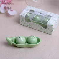 two peas in a pod cearamic salt pepper shakers in gift box 10set wedding gift favor baby show party supplies decoration