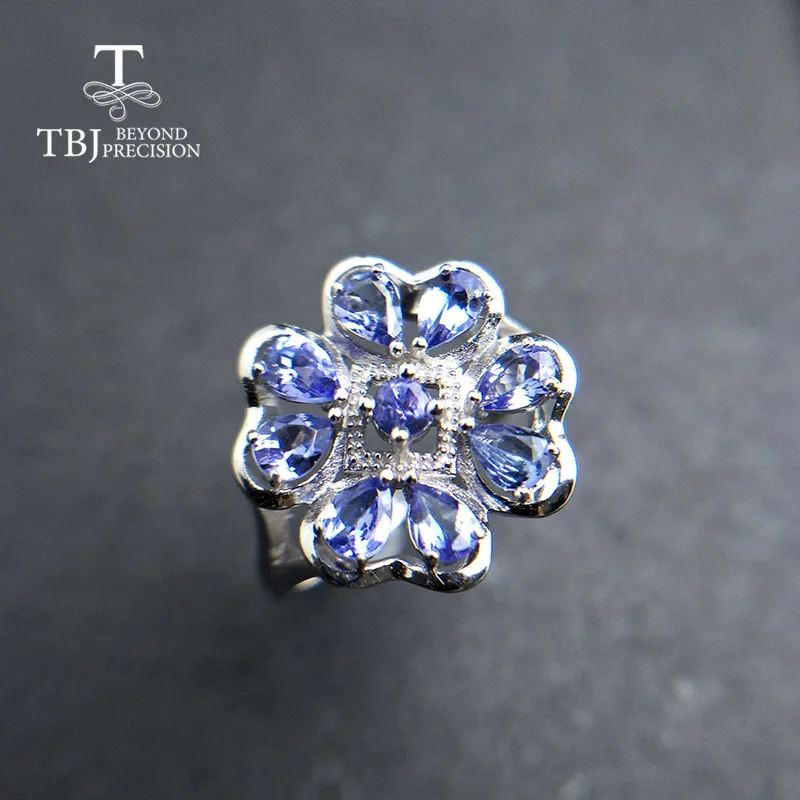 Женское кольцо с танзанитом TBJ Ювелирное Украшение драгоценными камнями в оправе