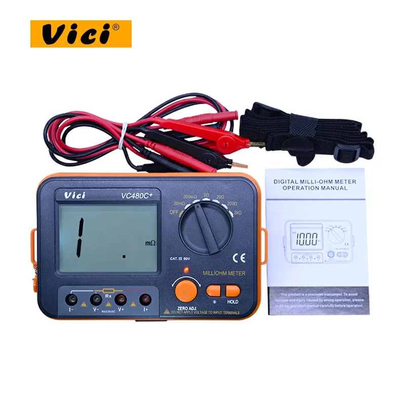 VC480C + высокая точность 3 1/2 Цифровой мультиметр Milli ohm с 4 проводами проверка