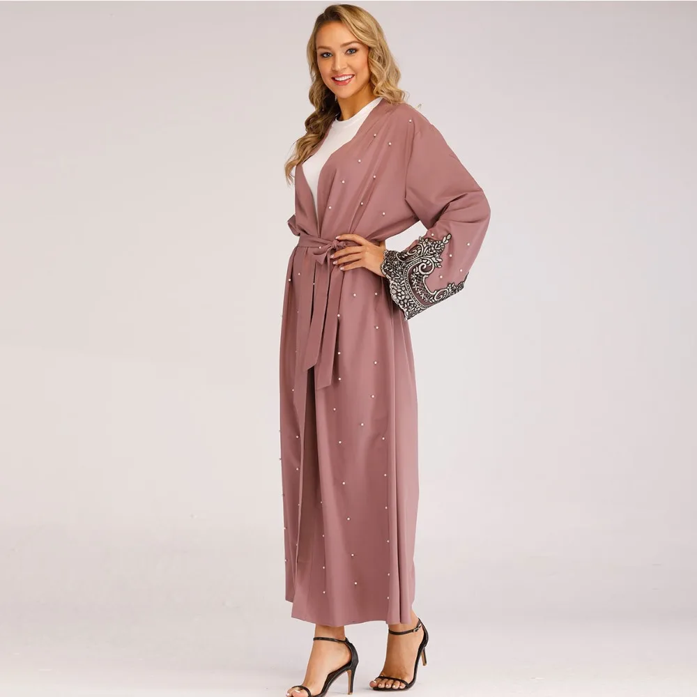 Абайя Дубай кафтан арабский ислам женское длинное цветочное мусульманское