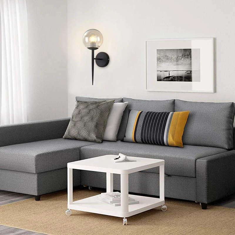 Современный стиль светодиодная настенная лампа скандинавский стеклянный шар