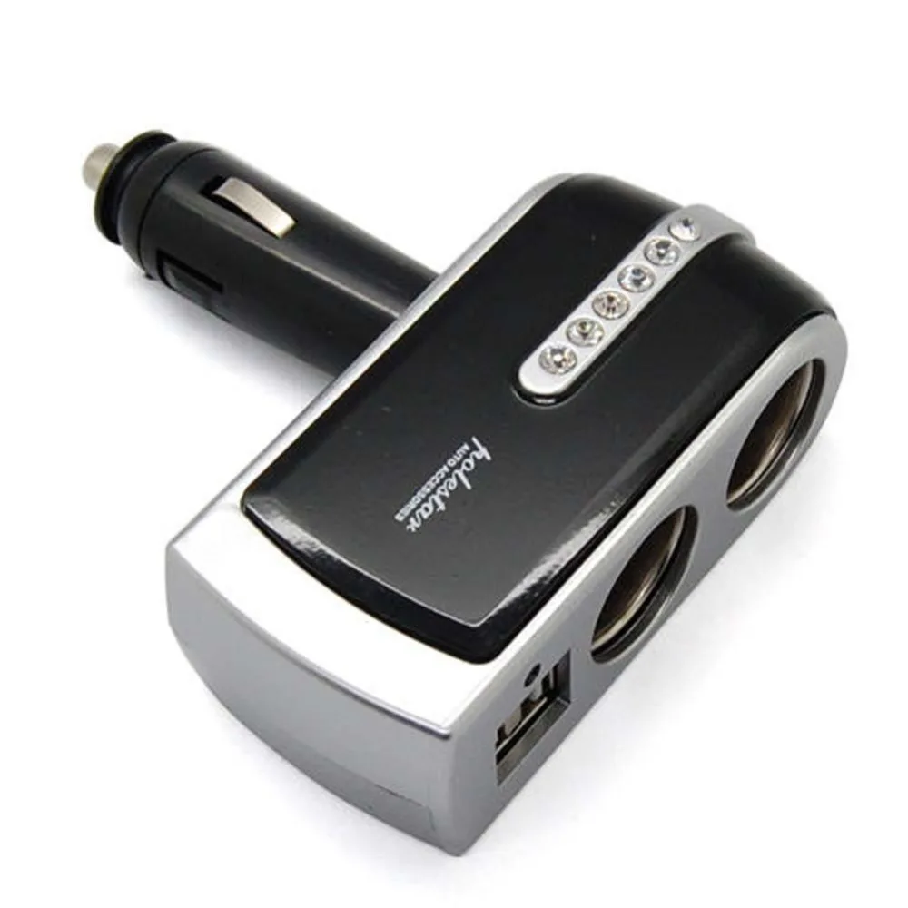 

12V Car Cigarette 2-Port USB Charger 2 Way Lighter Power Socket Charger Adapter