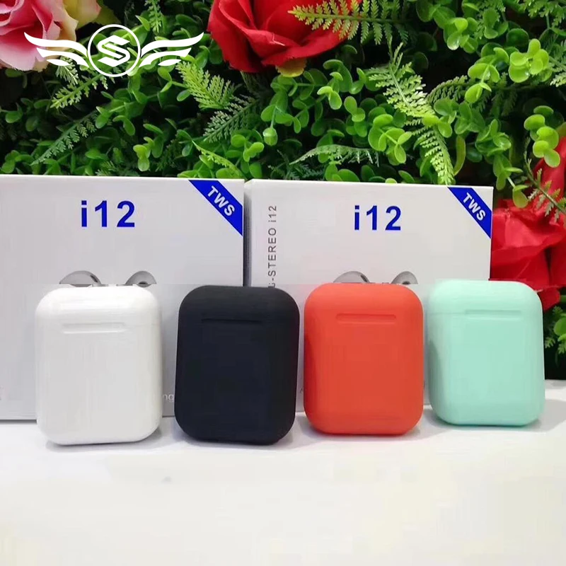 Красивые беспроводные наушники i12 tws Bluetooth 5,0, наушники с сенсорным управлением, стерео наушники с микрофоном, зарядная коробка для Iphone телефона