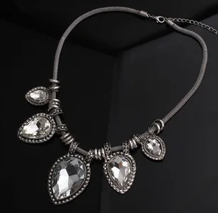 Женское винтажное ожерелье чокер с крупными кристаллами|crystal choker necklace|choker necklacemaxi