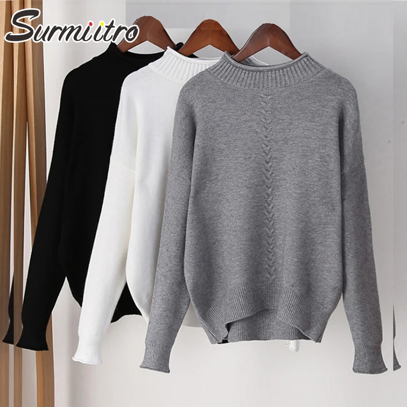 Surmiitro Knitted Winter Sweater Women Turtleneck 2019 Autmn Fashion Korean Ladies Long Sleeve Jumper Tricot Pullover Female | Женская