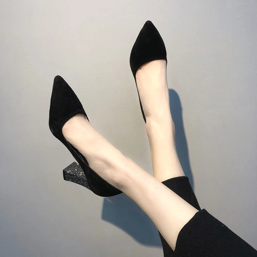 Women Pumps High Heels Shoes women casual Pointed Toe ladies Shallow Party Wedding Pumps women shoes Mujer plus size 35-40#238