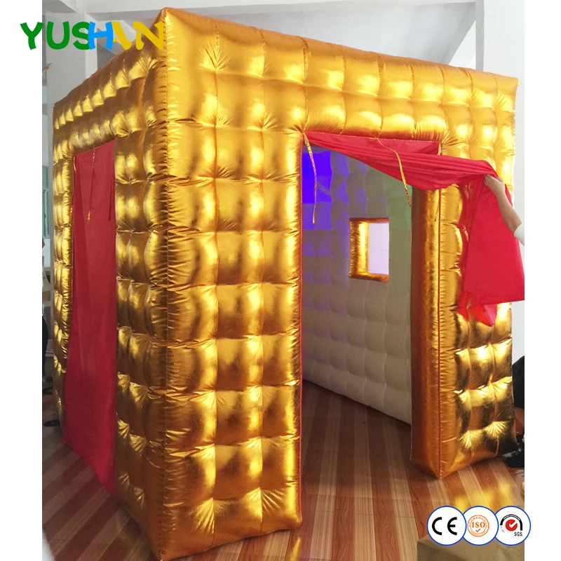 Золотой и белый цифровой надувной фотостенд с RGB светодиодный свет лампы