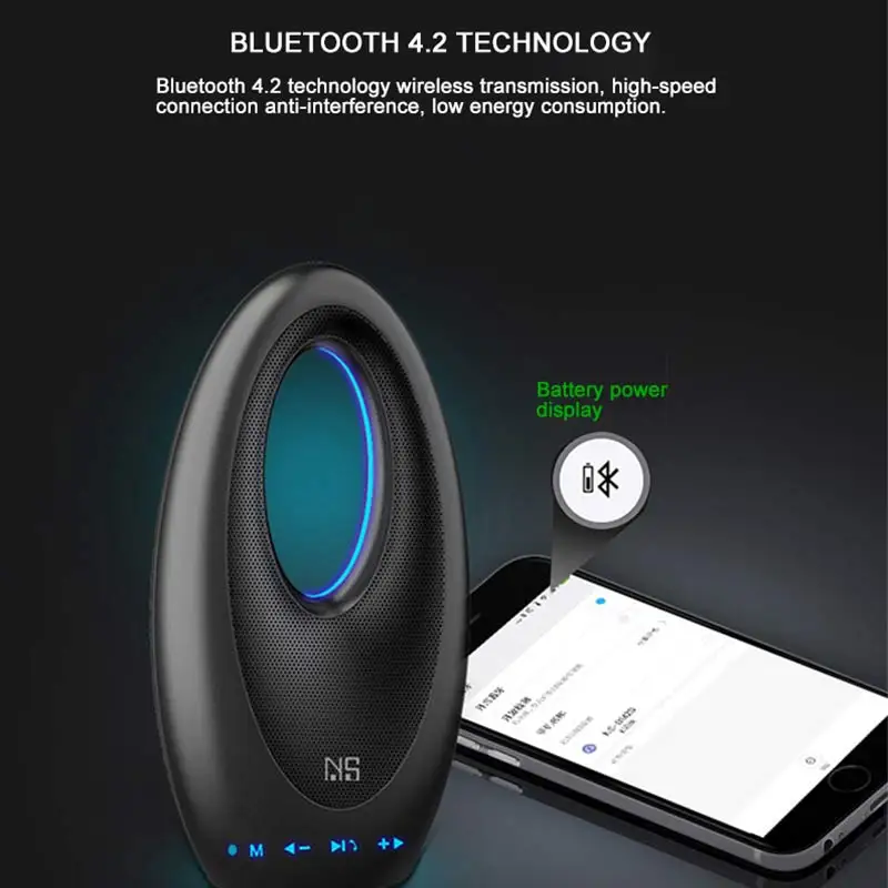 GYKZ Sailboat Bluetooth колонки портативный сабвуфер беспроводные с синими цветными огнями