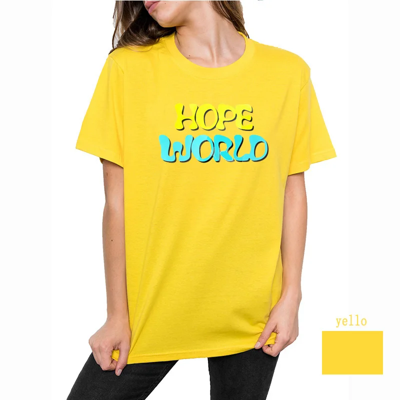 Рубашка цвета радуги Hope футболка J Jung Hoseok рубашка World Bias Cypher Ddaeng рубашка|Футболки| |