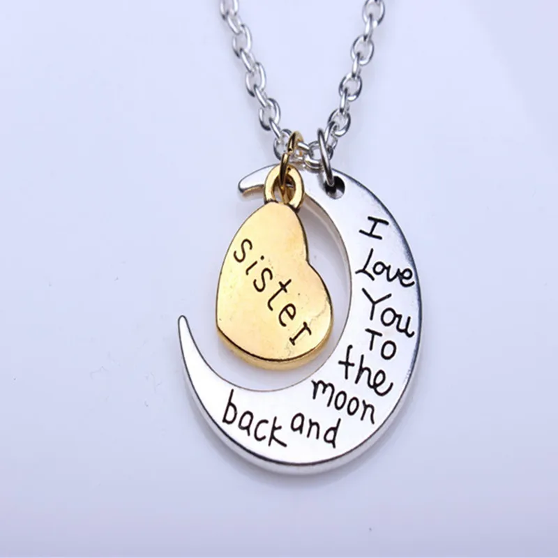 Модное ожерелье из нержавеющей стали с подвеской I Love You to the Moon and Back цепочки для
