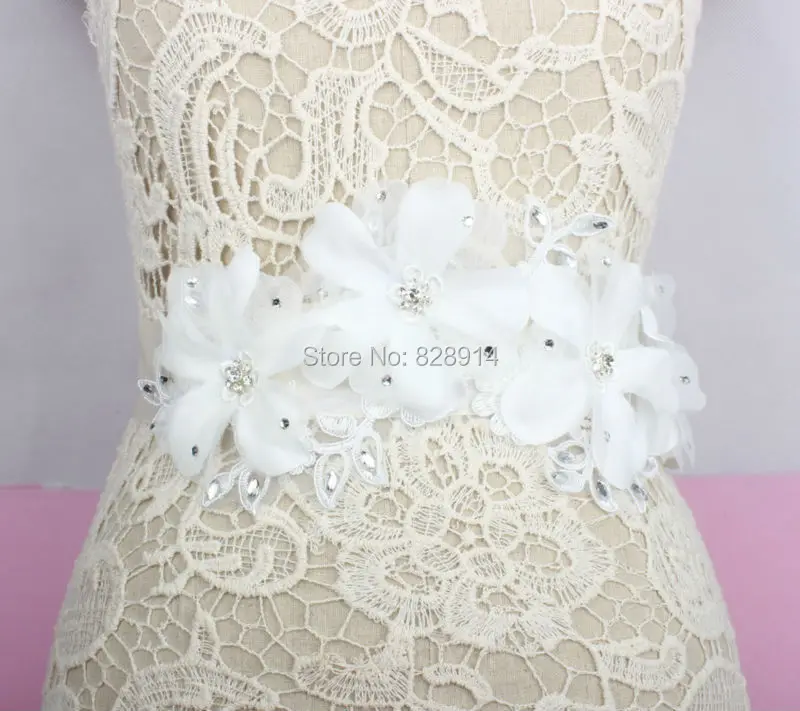 Оптовая продажа роскошное белое свадебное платье в виде цветка украшение для