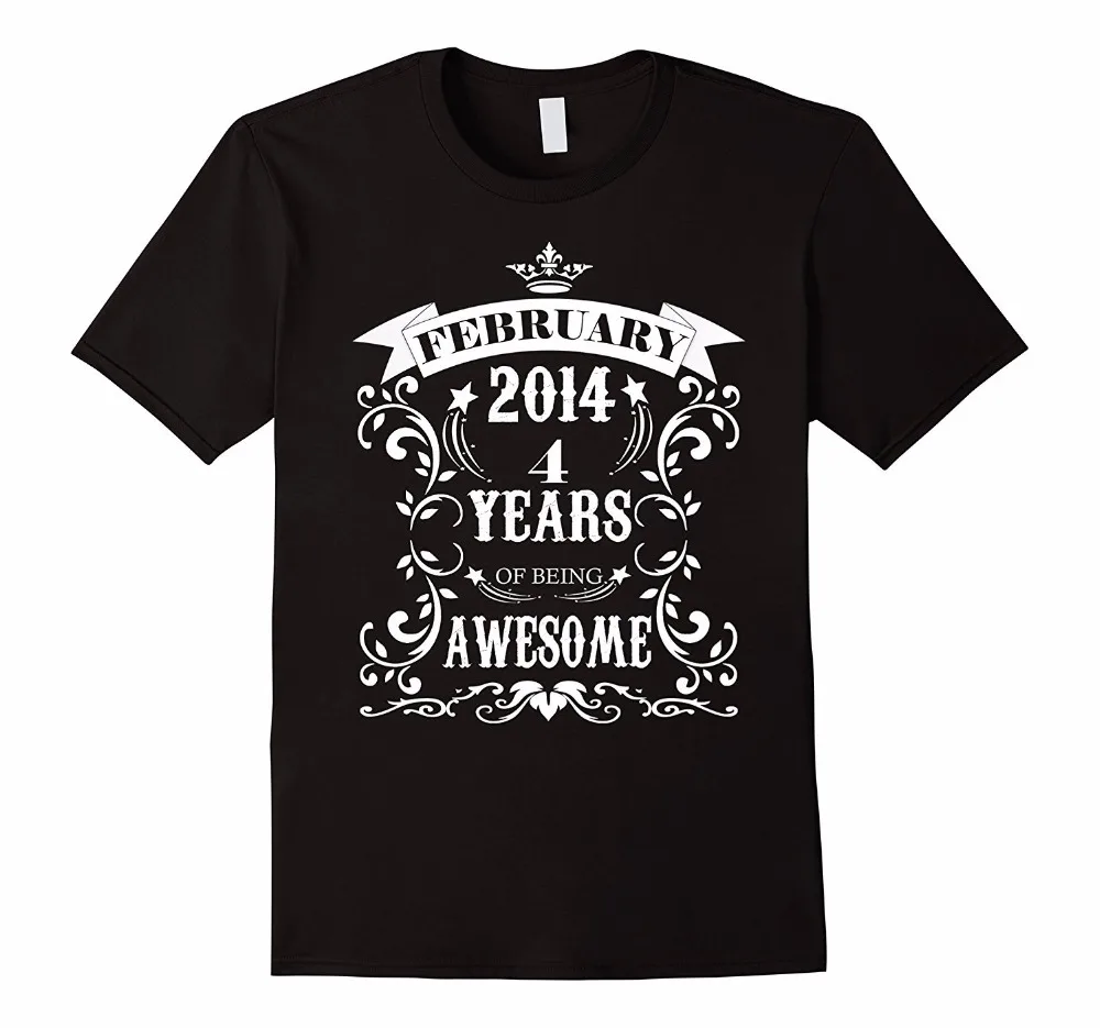 Персонализированные футболки 4th подарок на день рождения Awesome родился в феврале