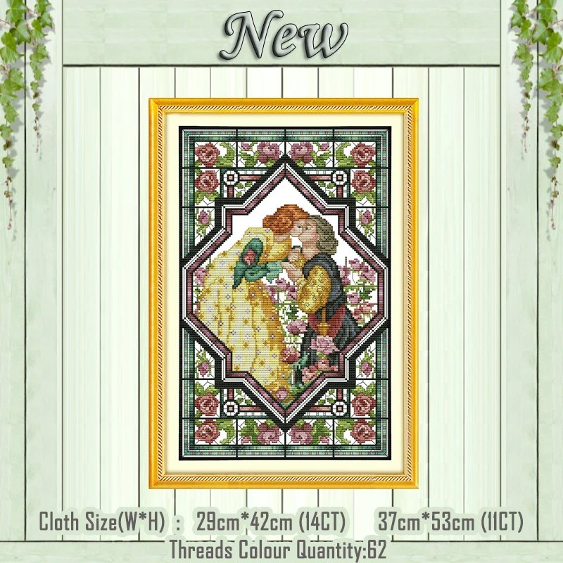 

Lovers in the Rose Garden paintings counted printed on the canvas DMC 11CT 14CT kits DIY Cross Stitch embroidery needlework Sets