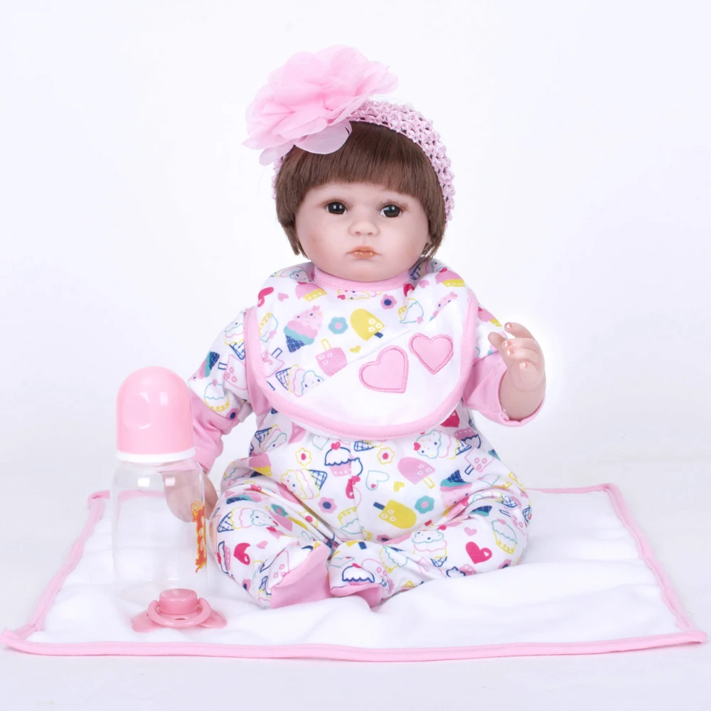18 дюймов силиконовые куклы Reborn для новорожденных девочек Детские Playmate девочка