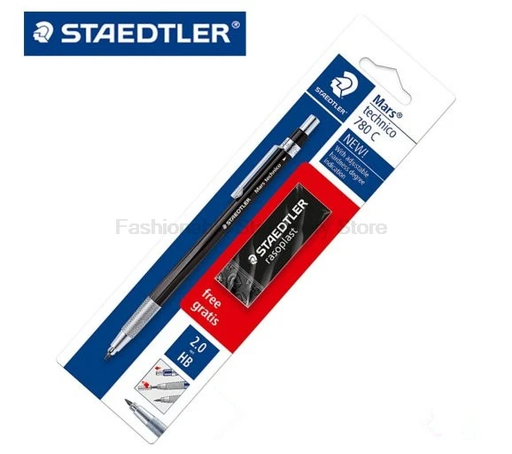 STAEDTLER 780 2,0 мм механические карандаши+ ластик набор карандашей для рисования школьные канцелярские принадлежности офисные принадлежности металлический механический стержень для карандаша - Цвет: 780 C BKP6