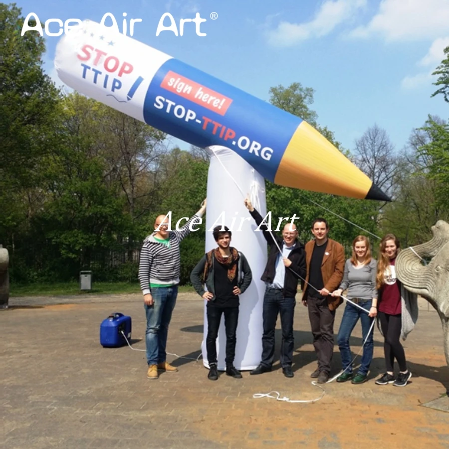 

Customized Logo Giant Inflatable Standing Advertising Pencil Model for Event Advertising Offered by Ace Air Art