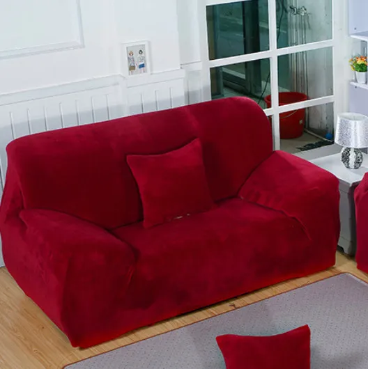 wine red Толстый бархатный плюшевый диван Slipcover Pixel стрейч Модный чехол для дивана серый, фиолетовый чехол для дивана анти-клещи Manta теплое использование гостиной - Цвет: wine red