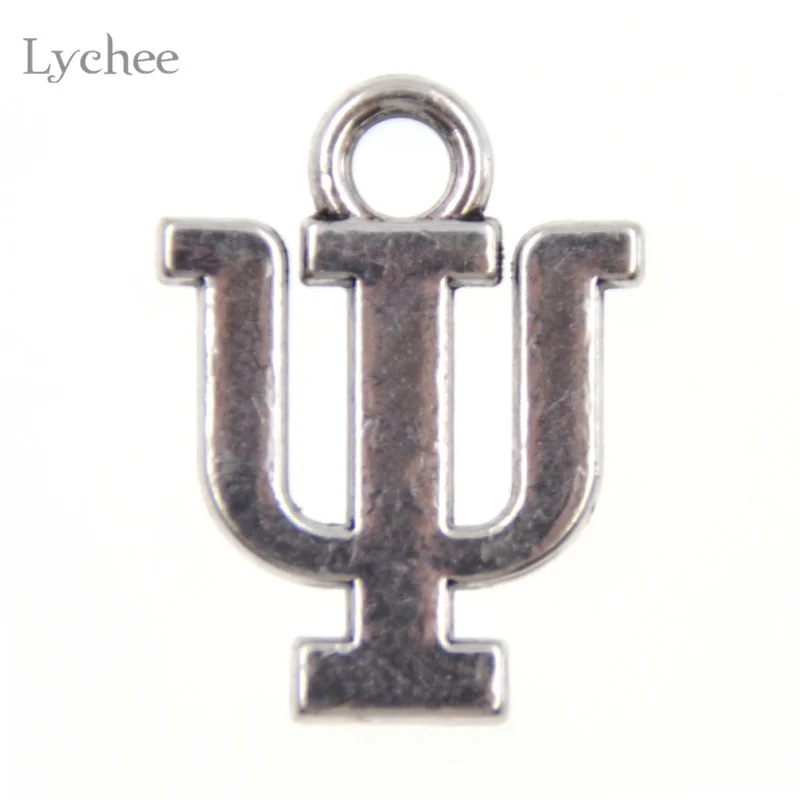 Lychee 20 шт./лот металлическое серебристое Цвет греческие буквы подвески ручная