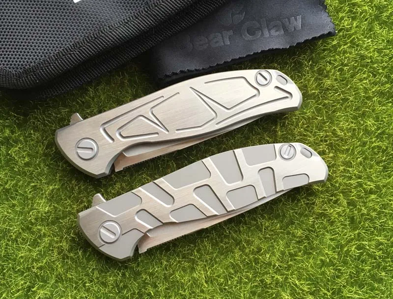 Коготь медведя F95 Флиппер складной нож D2 лезвие TC4Titanium Ручка Открытый Отдых Охота карманные Фруктовые Ножи EDC инструменты